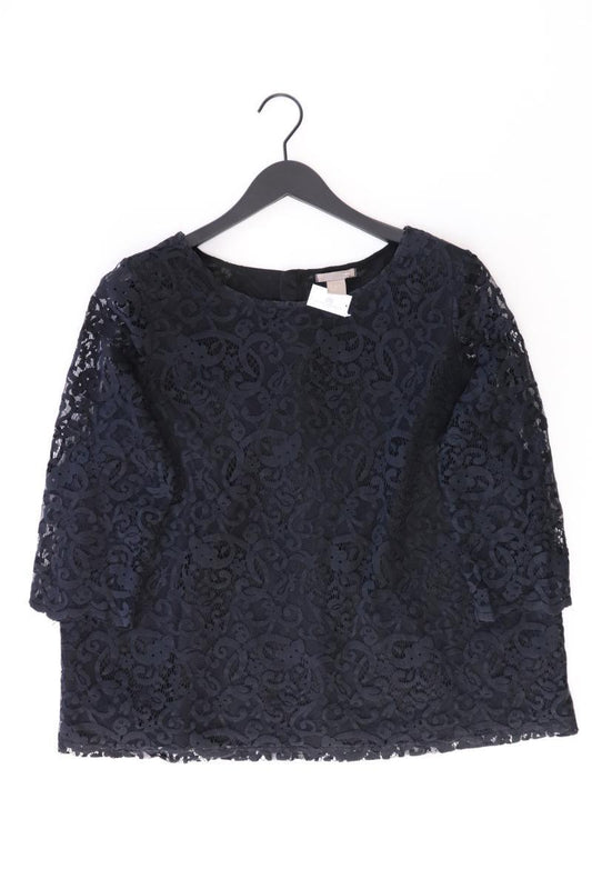 H&M Bluse Gr. XL 3/4 Ärmel schwarz aus Polyester
