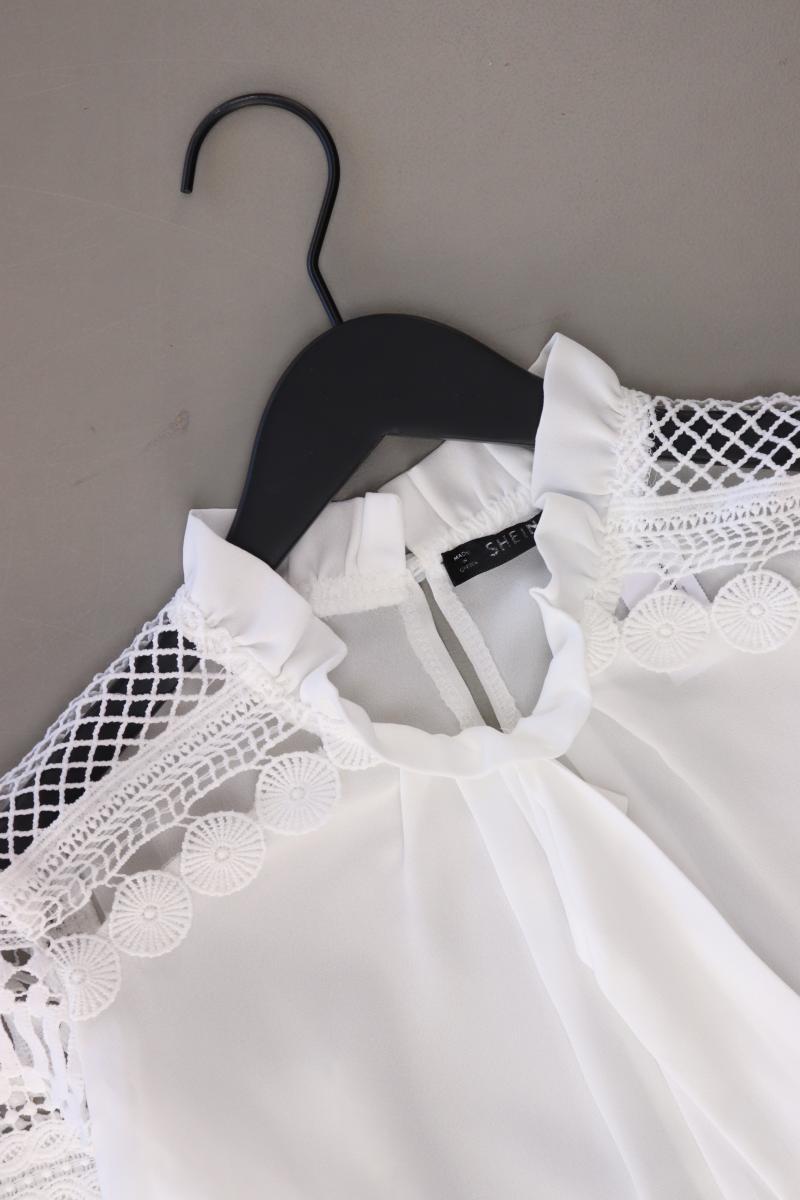 Shein Bluse Gr. S Langarm weiß aus Polyester