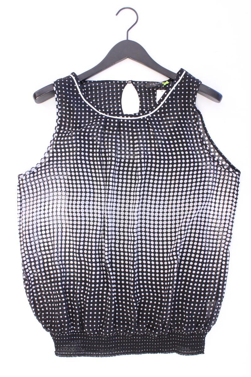Via Appia Ärmellose Bluse Gr. 42 gepunktet neuwertig schwarz aus Polyester