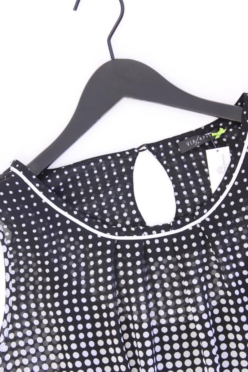 Via Appia Ärmellose Bluse Gr. 42 gepunktet neuwertig schwarz aus Polyester