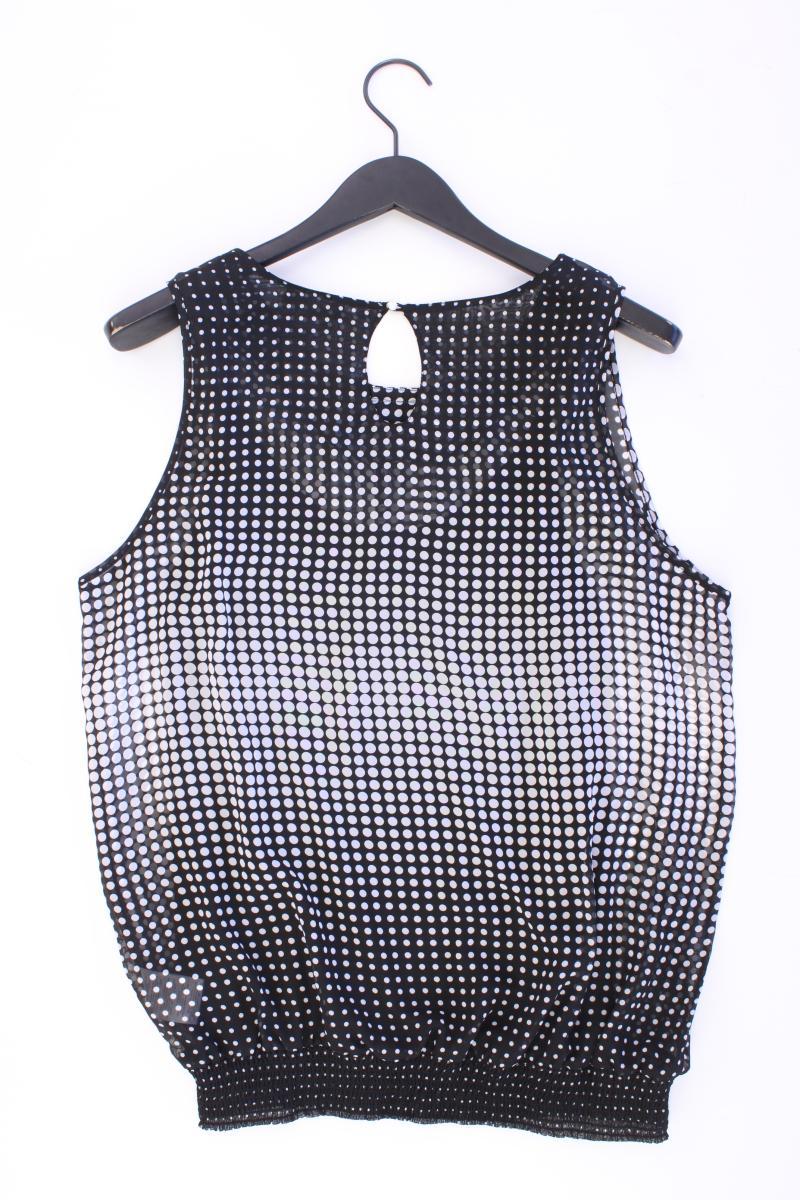 Via Appia Ärmellose Bluse Gr. 42 gepunktet neuwertig schwarz aus Polyester