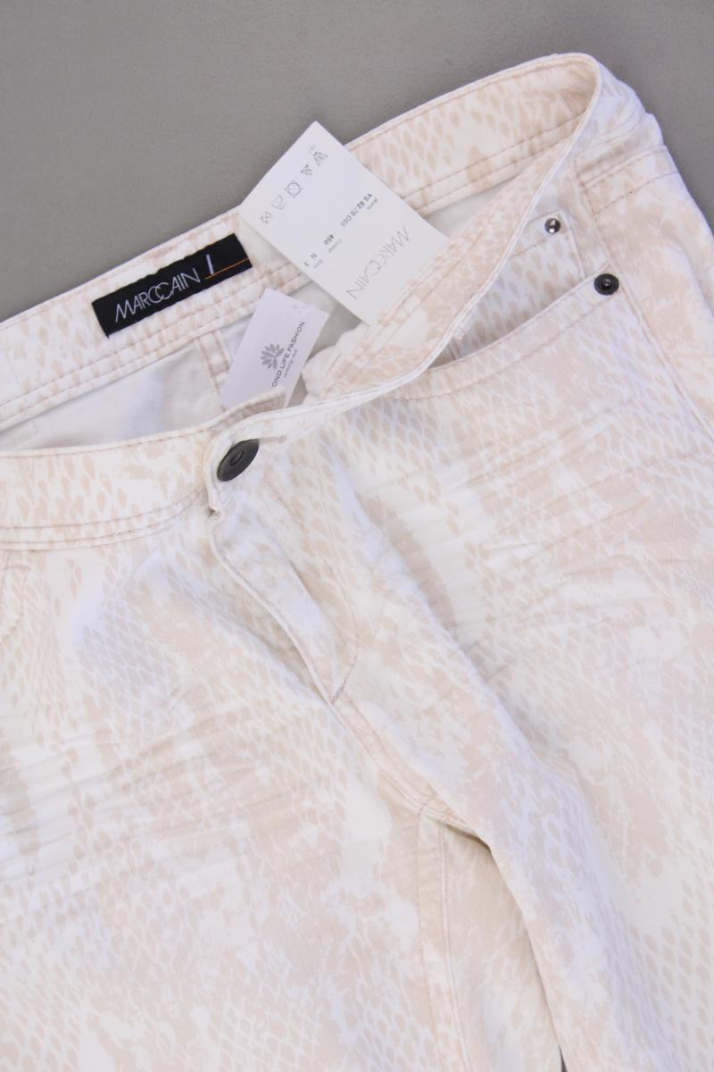 Marc Cain Skinny Jeans Gr. 38 mit Tierdruck creme aus Baumwolle