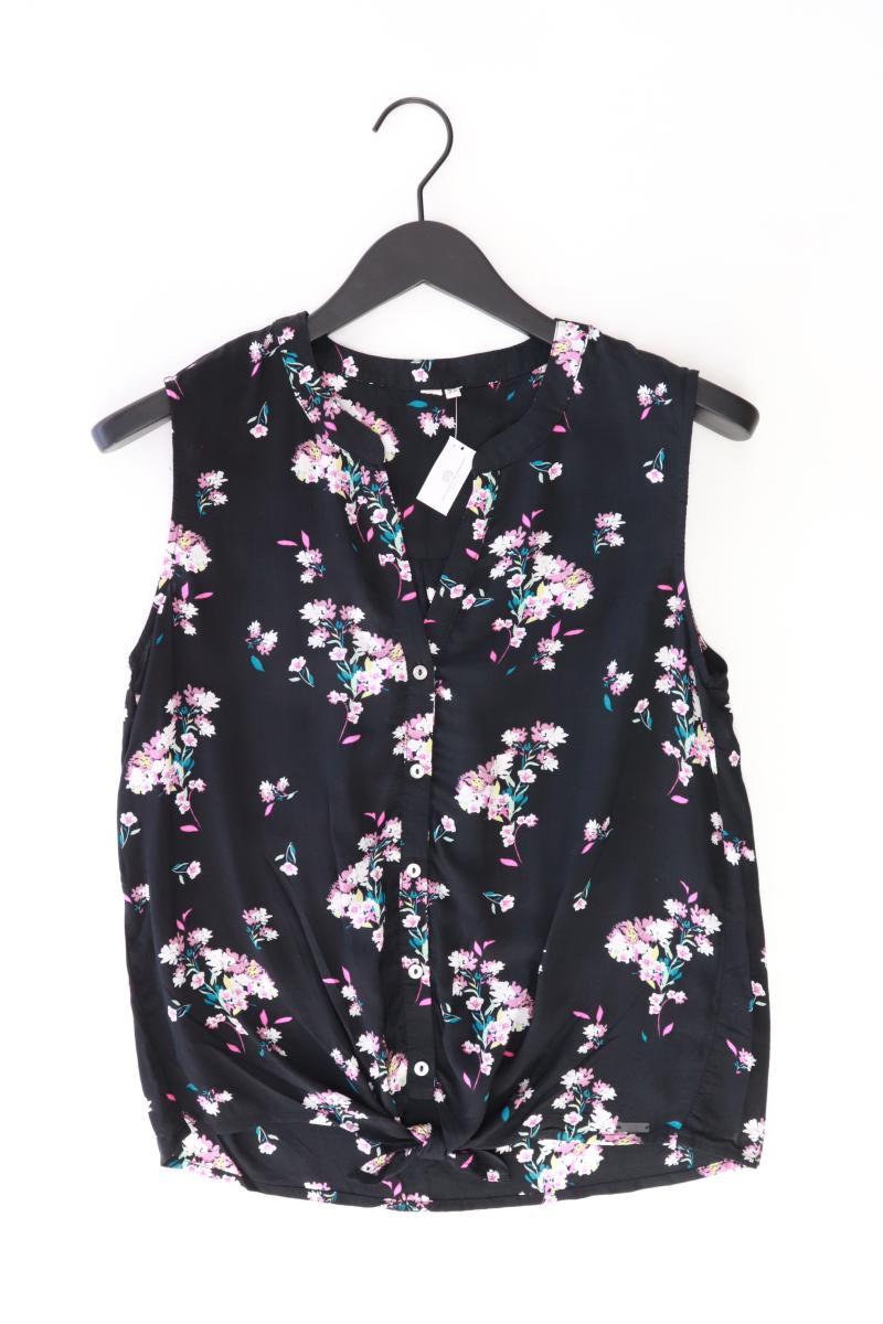 QS by s.Oliver Ärmellose Bluse Gr. 34 mit Blumenmuster schwarz