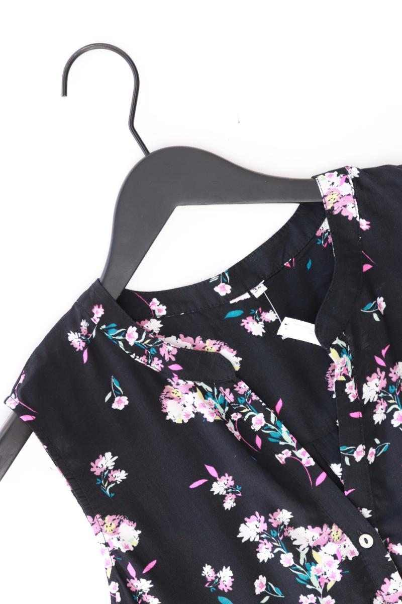 QS by s.Oliver Ärmellose Bluse Gr. 34 mit Blumenmuster schwarz