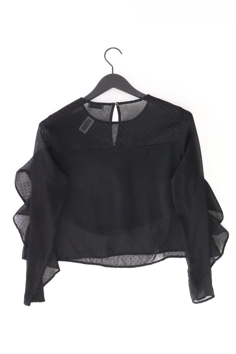 Pull&Bear Chiffonbluse Gr. M Langarm schwarz aus Polyester