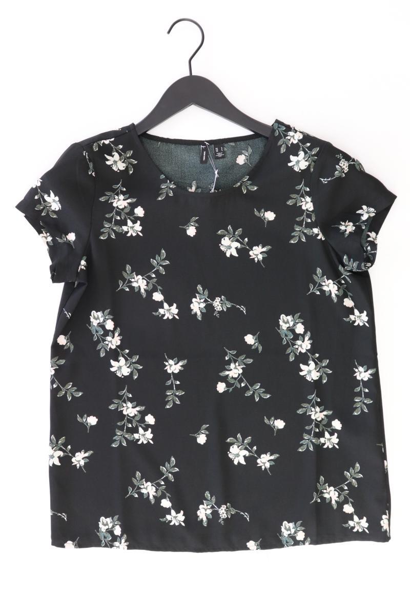 Vero Moda Kurzarmbluse Gr. S mit Blumenmuster schwarz aus Polyester