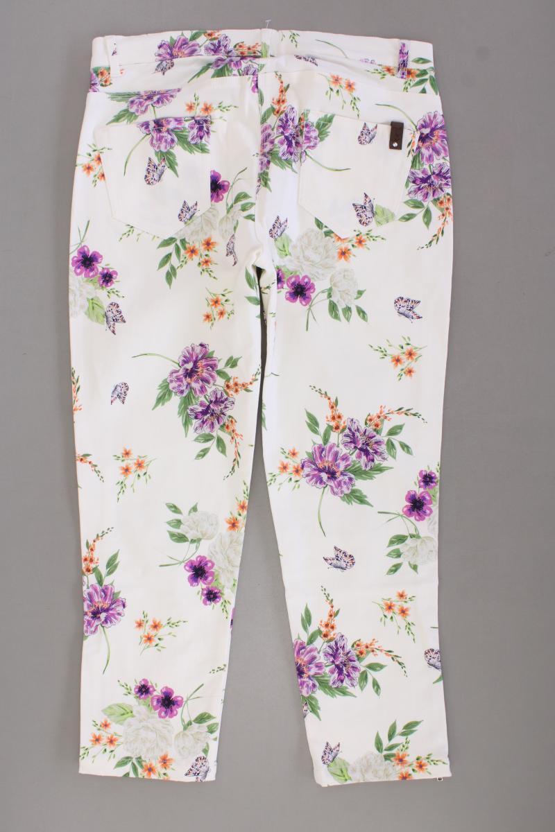 IMAGINI Five-Pocket-Hose Gr. 40 mit Blumenmuster neuwertig creme aus Baumwolle