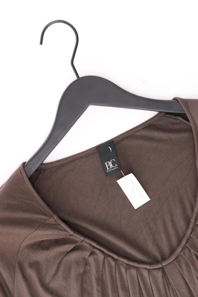 Best Connections Jerseykleid Gr. 42 mit Gürtel Kurzarm braun aus Viskose