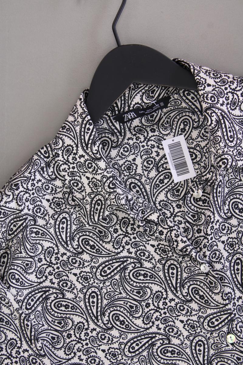 Zara Langarmbluse Gr. L mit Paisleymuster schwarz