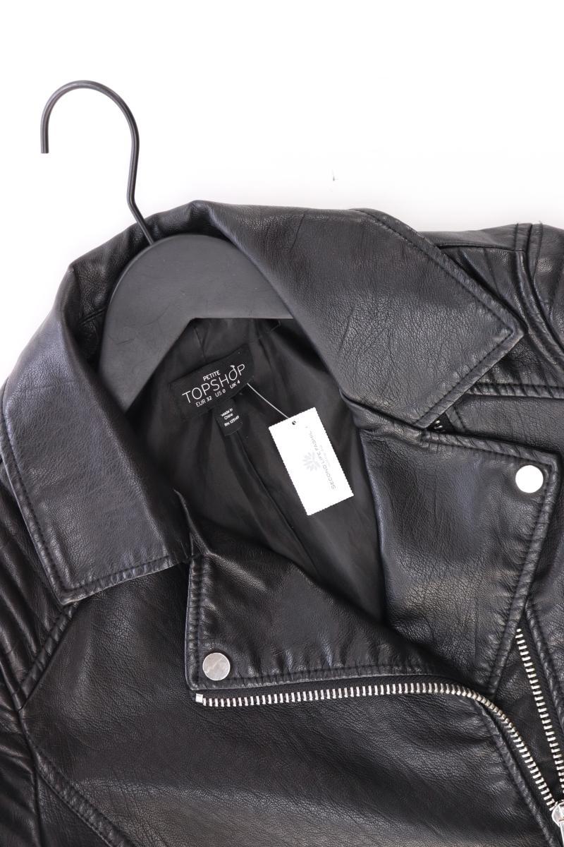 Topshop Kunstlederjacke Gr. 32 schwarz aus Polyurethan