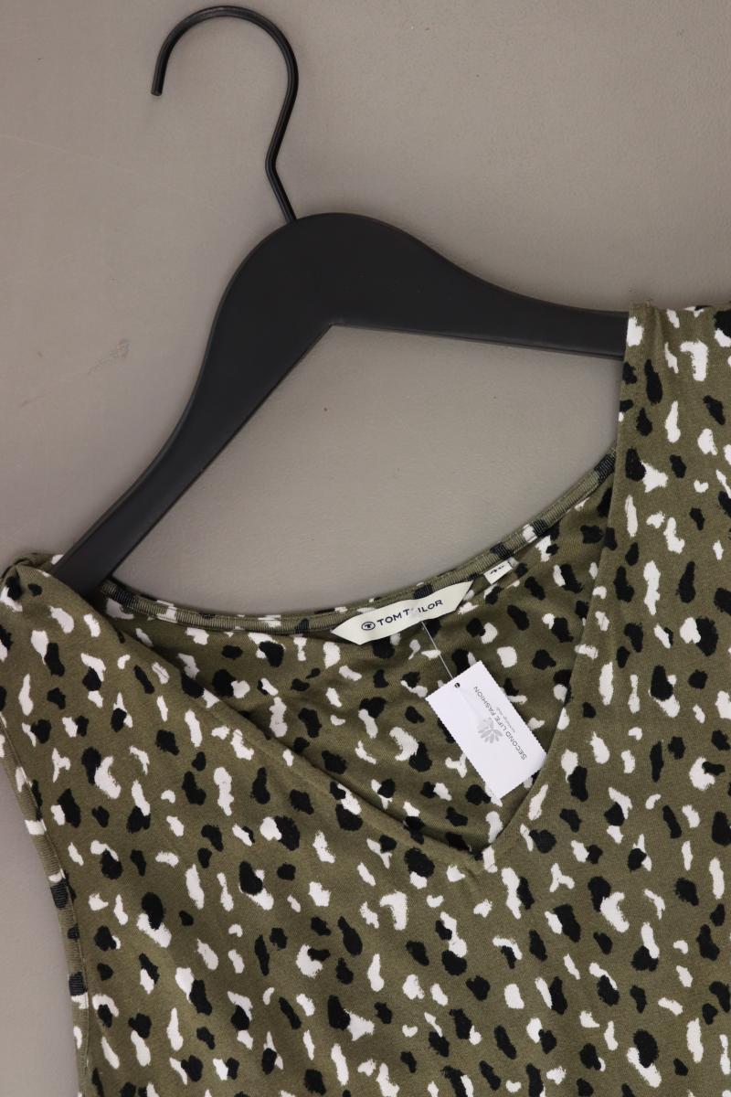 Tom Tailor Stretchkleid Gr. 40 mit Tierdruck Ärmellos olivgrün aus Viskose