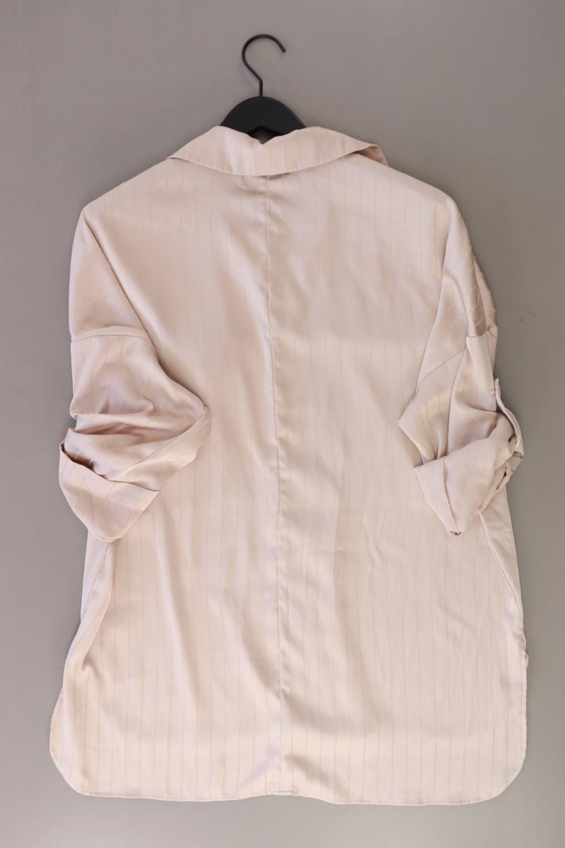 Zara Oversize-Bluse Gr. M 3/4 Ärmel creme aus Polyester