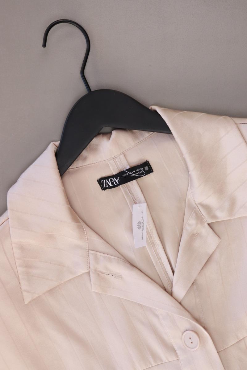 Zara Oversize-Bluse Gr. M 3/4 Ärmel creme aus Polyester