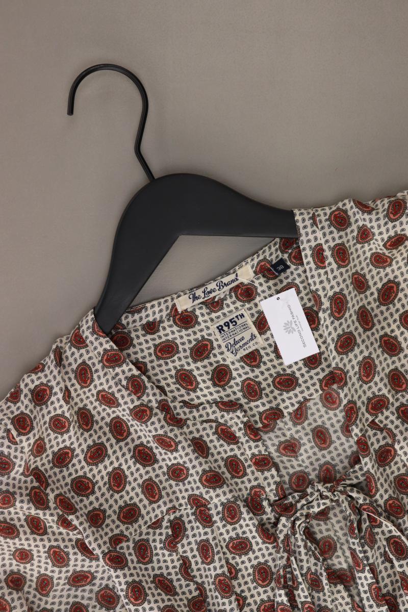 R95TH Schluppenbluse Gr. 38 mit Paisleymuster Langarm creme aus Polyester