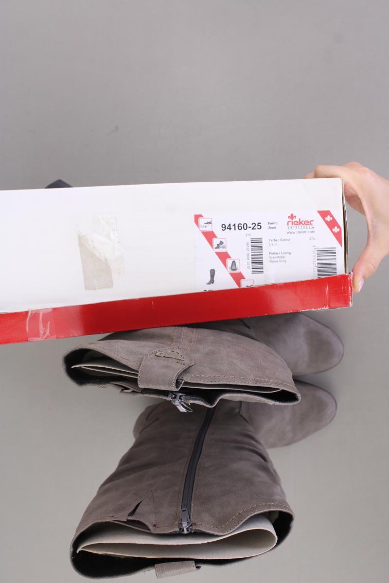 Rieker High-Heel Stiefel Gr. 37 neu mit Etikett grau aus Kunstleder