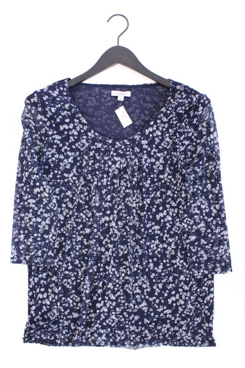 s.Oliver Classic Bluse Gr. 42 mit Blumenmuster 3/4 Ärmel blau