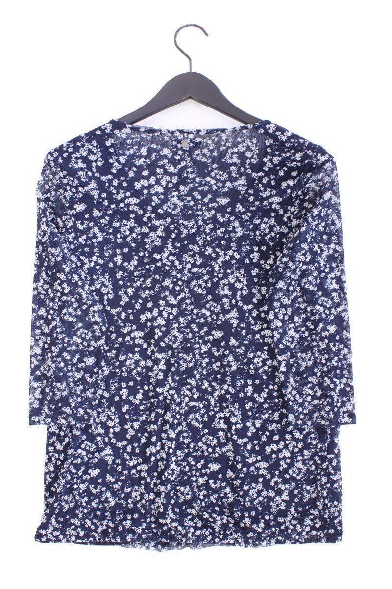 s.Oliver Classic Bluse Gr. 42 mit Blumenmuster 3/4 Ärmel blau
