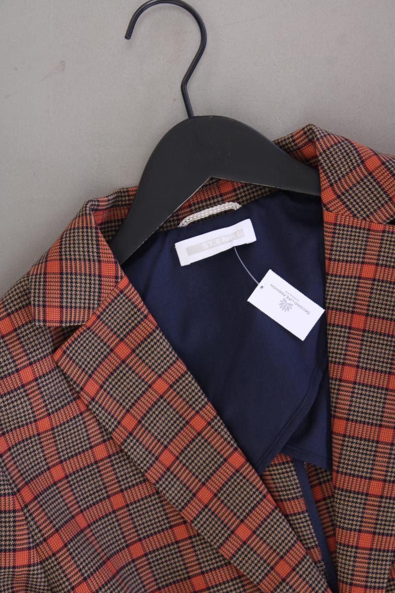 St. Emile Classic Blazer Gr. 44 kariert neuwertig orange aus Polyester