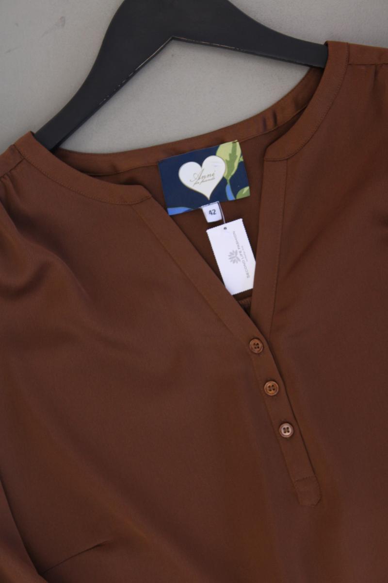 Anni For Friends Langarmbluse Gr. 42 neuwertig braun aus Polyester
