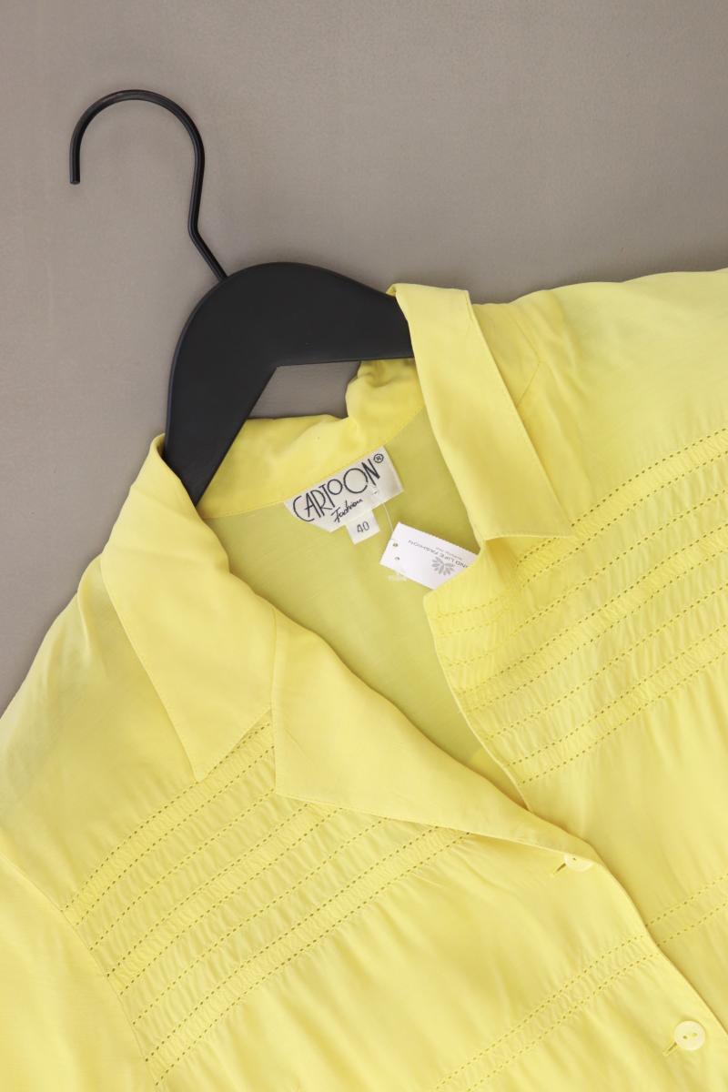 Cartoon Kurzarmbluse Gr. 40 Vintage gelb aus Baumwolle