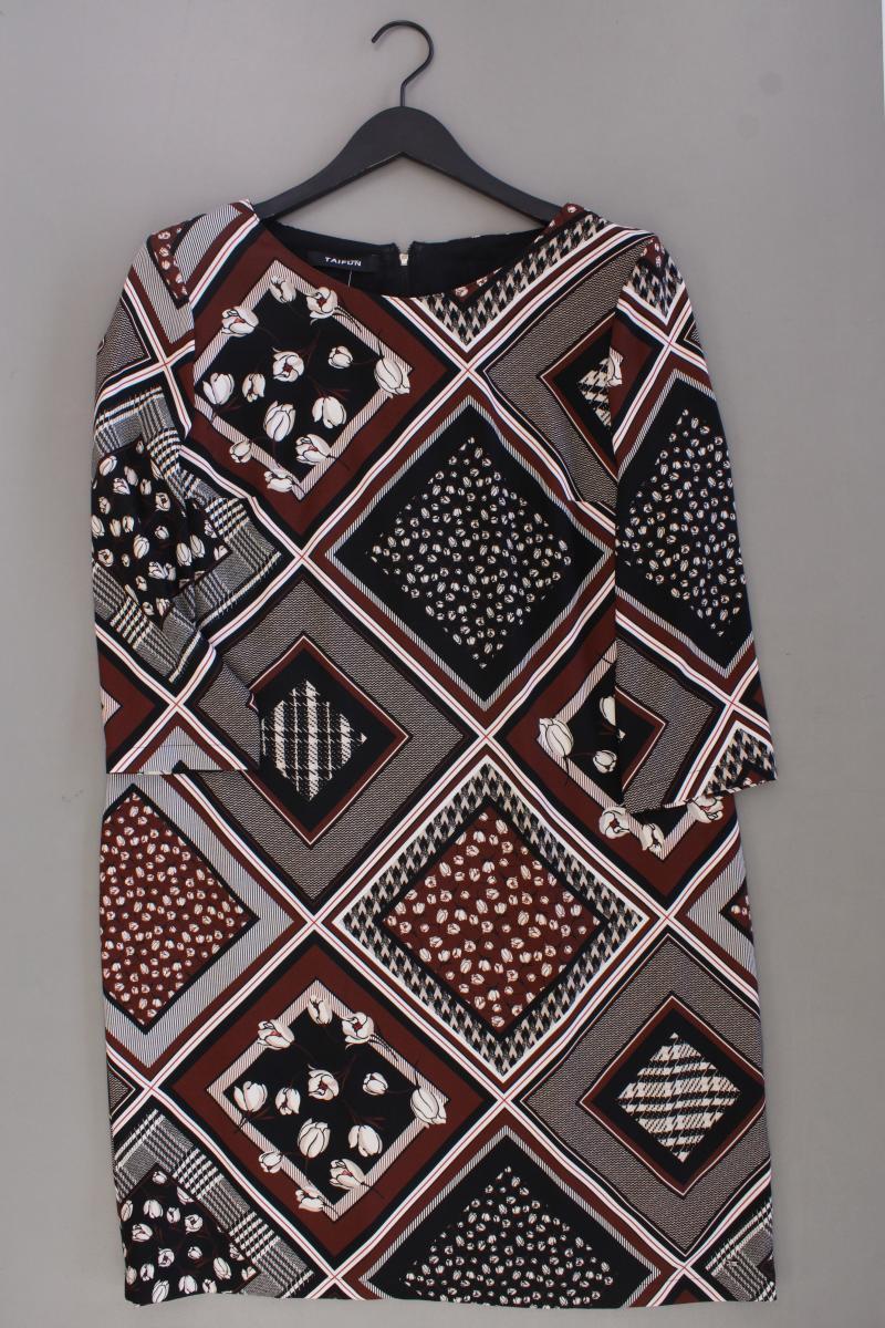 Taifun Midikleid Gr. 42 mit Blumenmuster 3/4 Ärmel braun aus Polyester