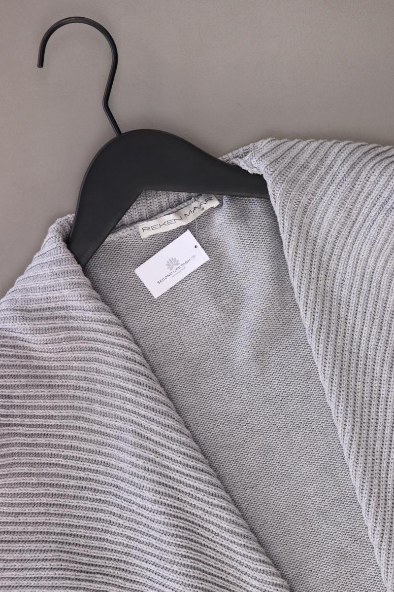 REKEN MAAR Strickjacke Gr. M Langarm grau aus Baumwolle