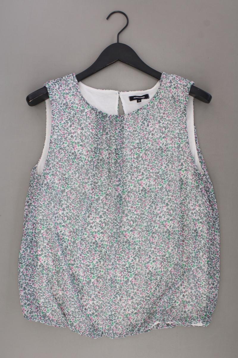 More&More Chiffonbluse Gr. 42 mit Blumenmuster neuwertig Ärmellos mehrfarbig