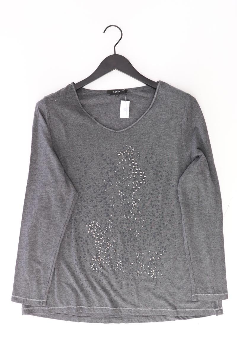 Bonita Longsleeve-Shirt Gr. XL Langarm mit Nieten grau