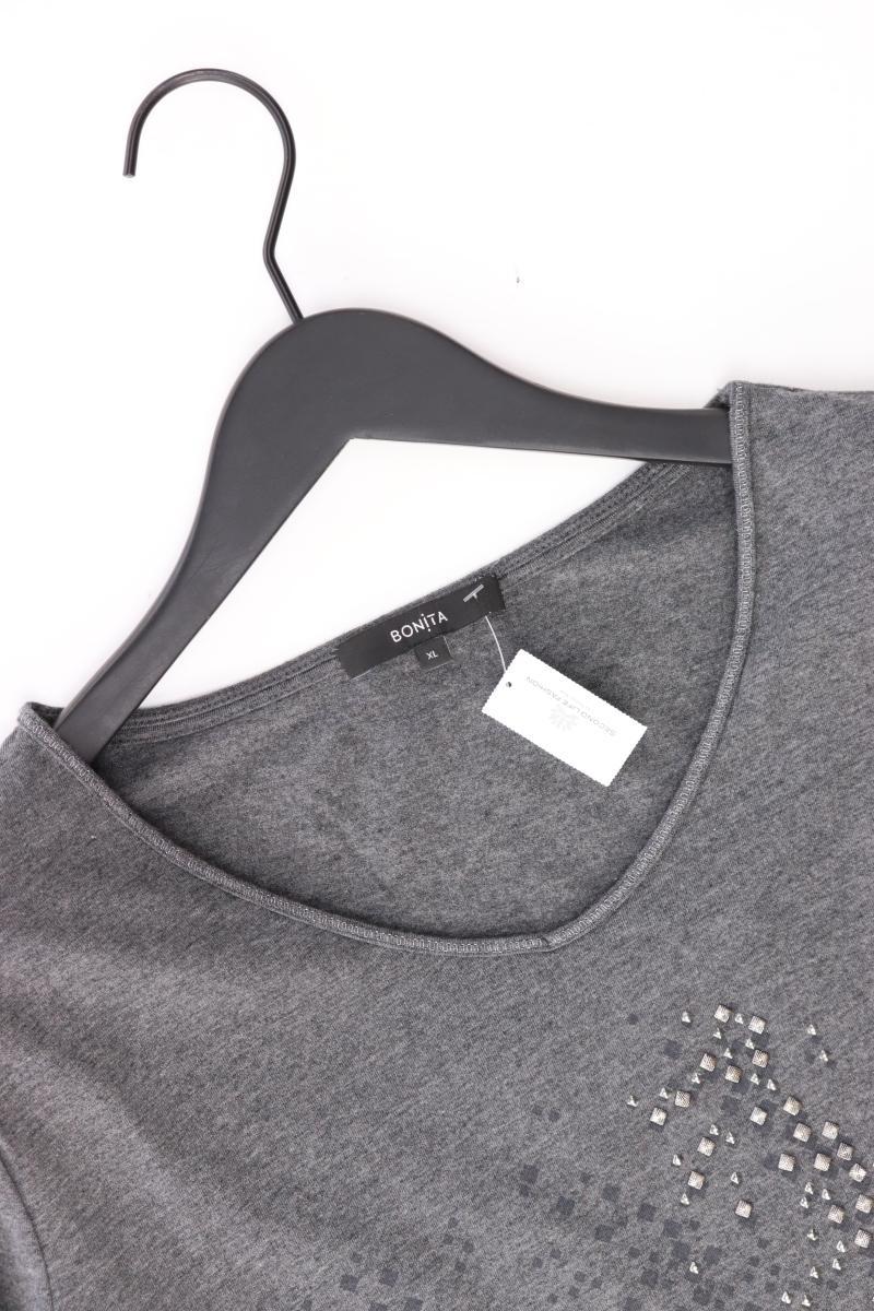 Bonita Longsleeve-Shirt Gr. XL Langarm mit Nieten grau