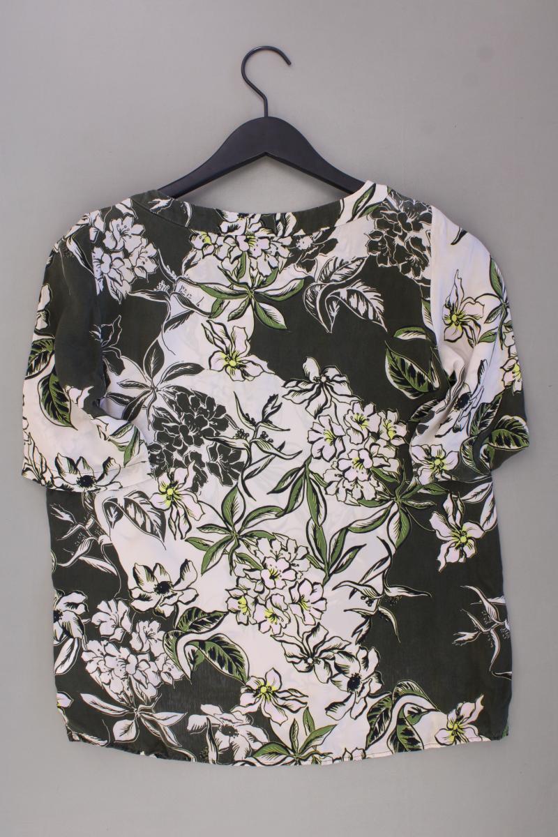 Marc O'Polo Kurzarmbluse Gr. 36 mit Blumenmuster olivgrün aus Cupro