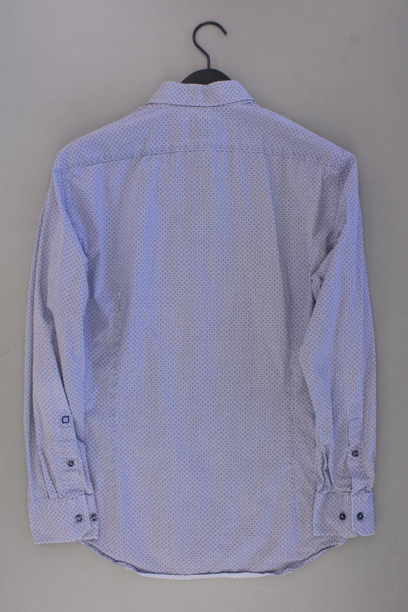 BENVENUTO Langarmhemd für Herren Gr. Hemdgröße 42 geometrisches Muster blau