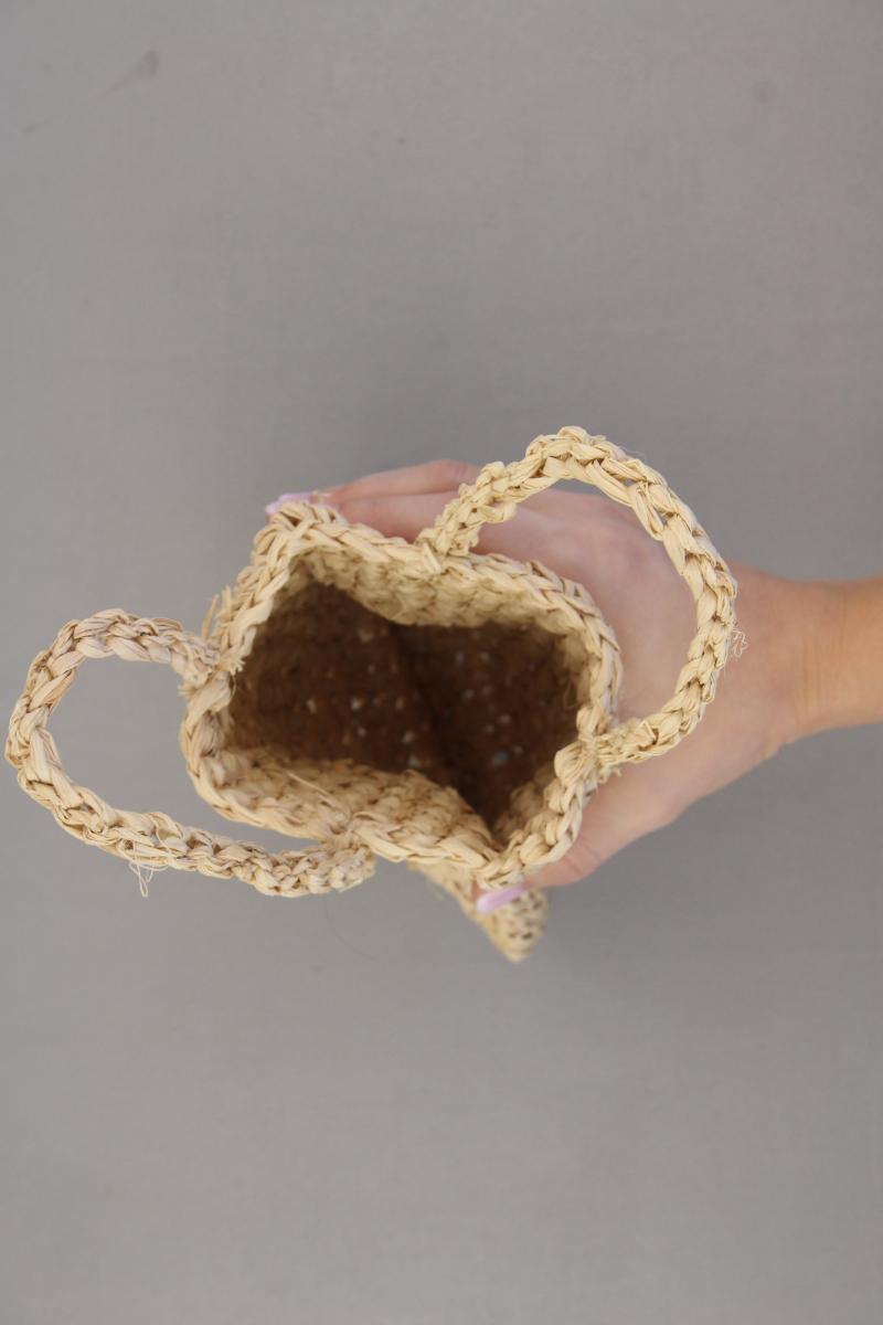 Kleine Basttasche neuwertig braun