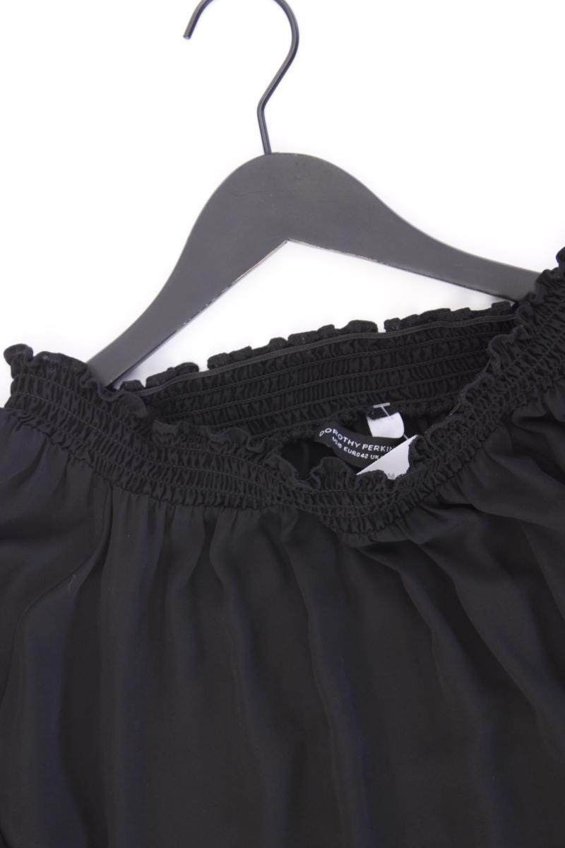 Dorothy Perkins Chiffonbluse Gr. 42 3/4 Ärmel mit Carmen-Ausschnitt schwarz