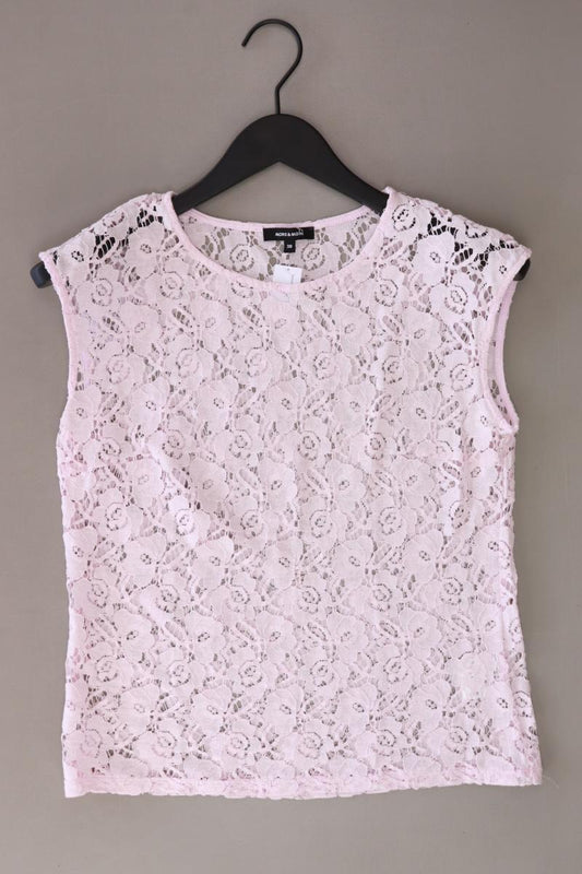More&More Shirt mit Spitze Gr. 38 Kurzarm rosa aus Baumwolle