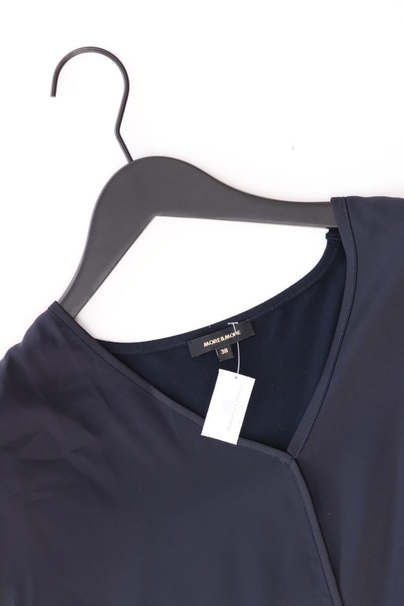 More&More Kurzarmbluse Gr. 38 blau aus Viskose
