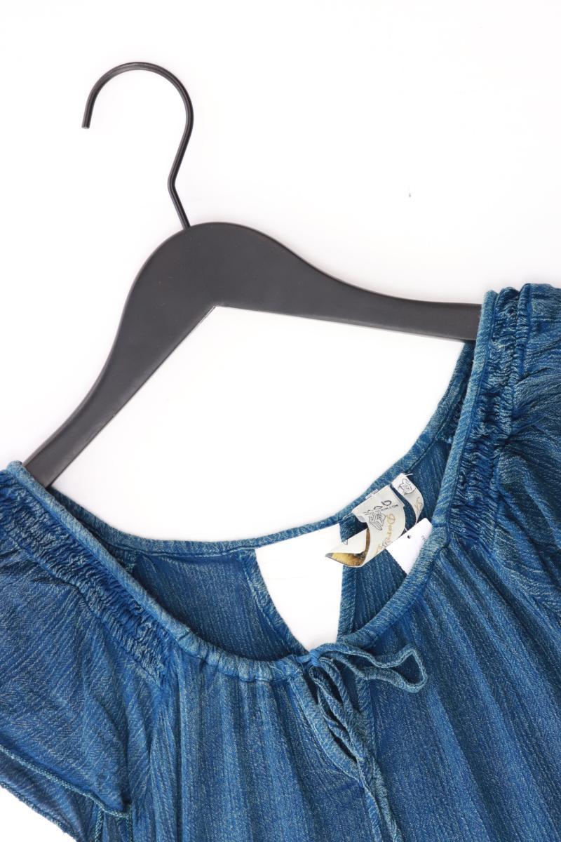 M.O.D Kurzarmbluse Gr. XS mit Carmen-Ausschnitt blau aus Viskose