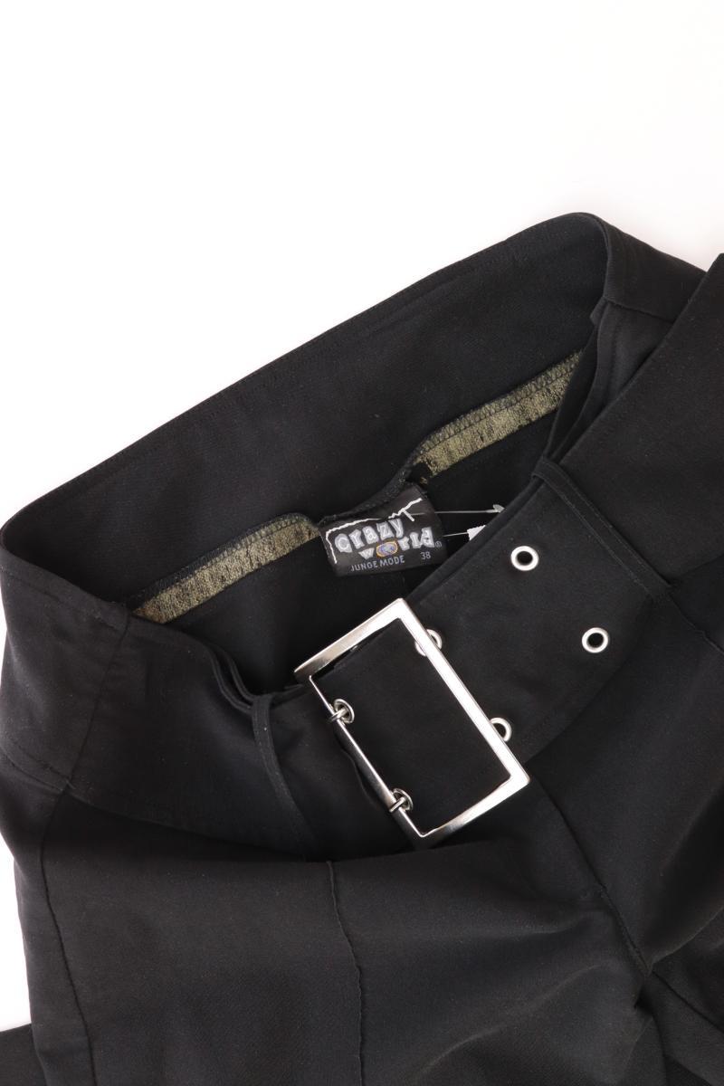 Hose Gr. 38 mit Gürtel Vintage schwarz aus Polyester