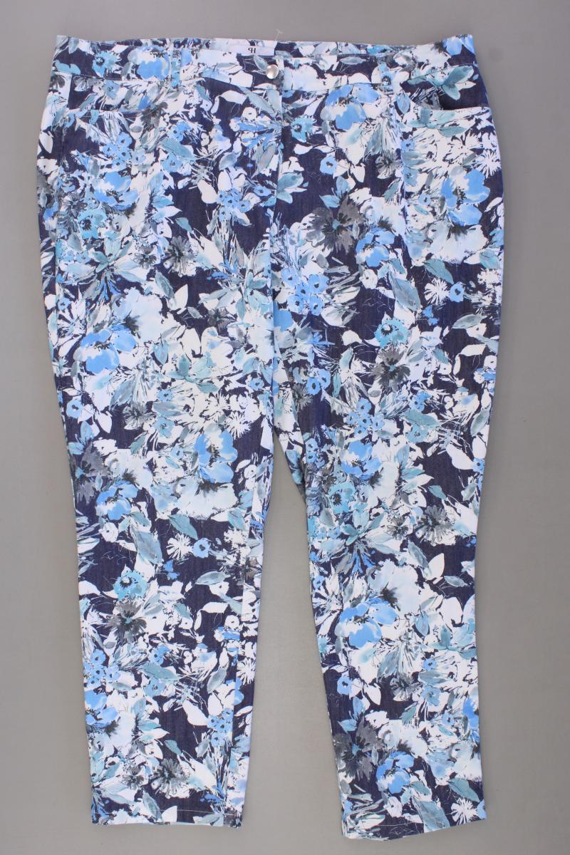 Peter Hahn Hose Gr. 48 mit Blumenmuster blau aus Baumwolle