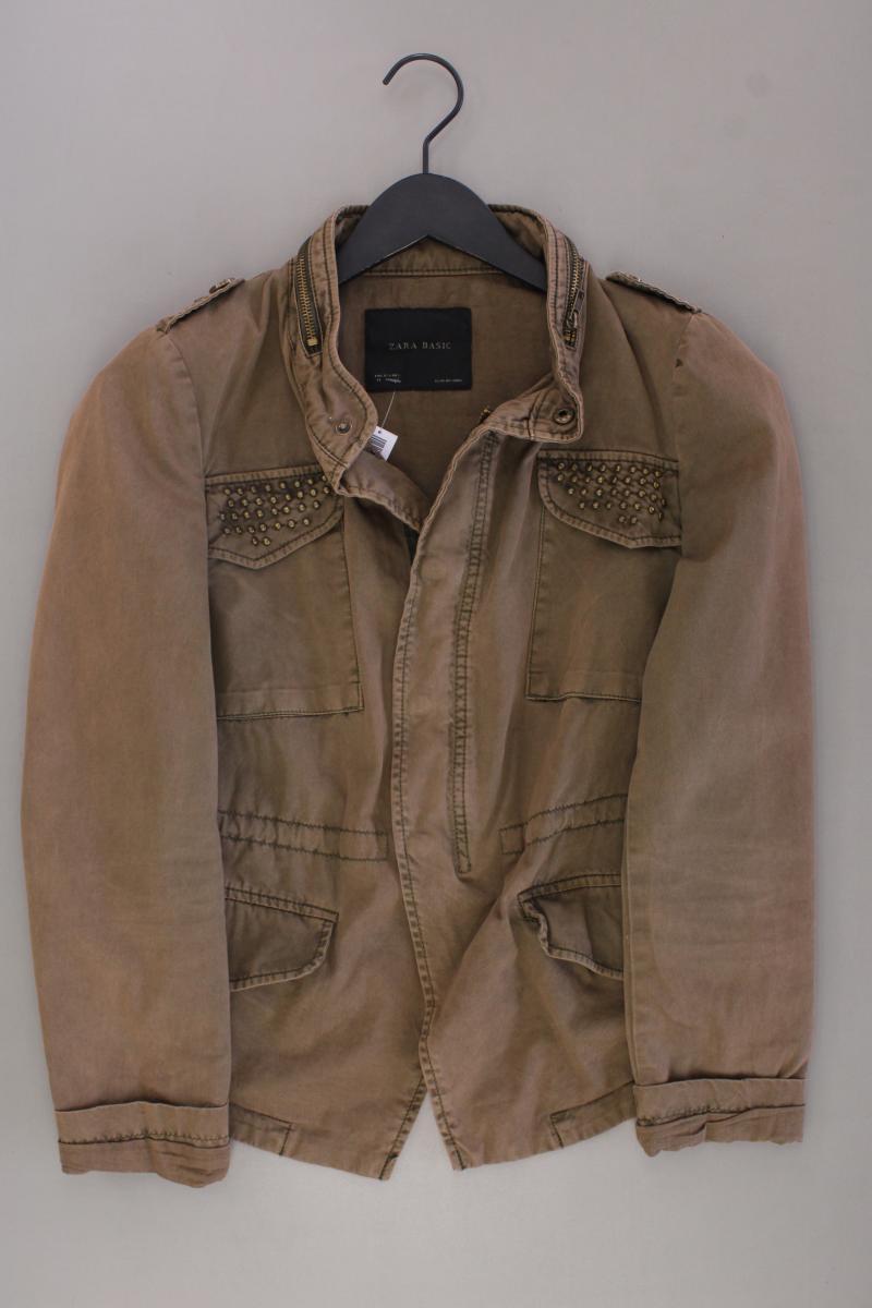 Zara Übergangsjacke Gr. M mit Nieten braun aus Baumwolle
