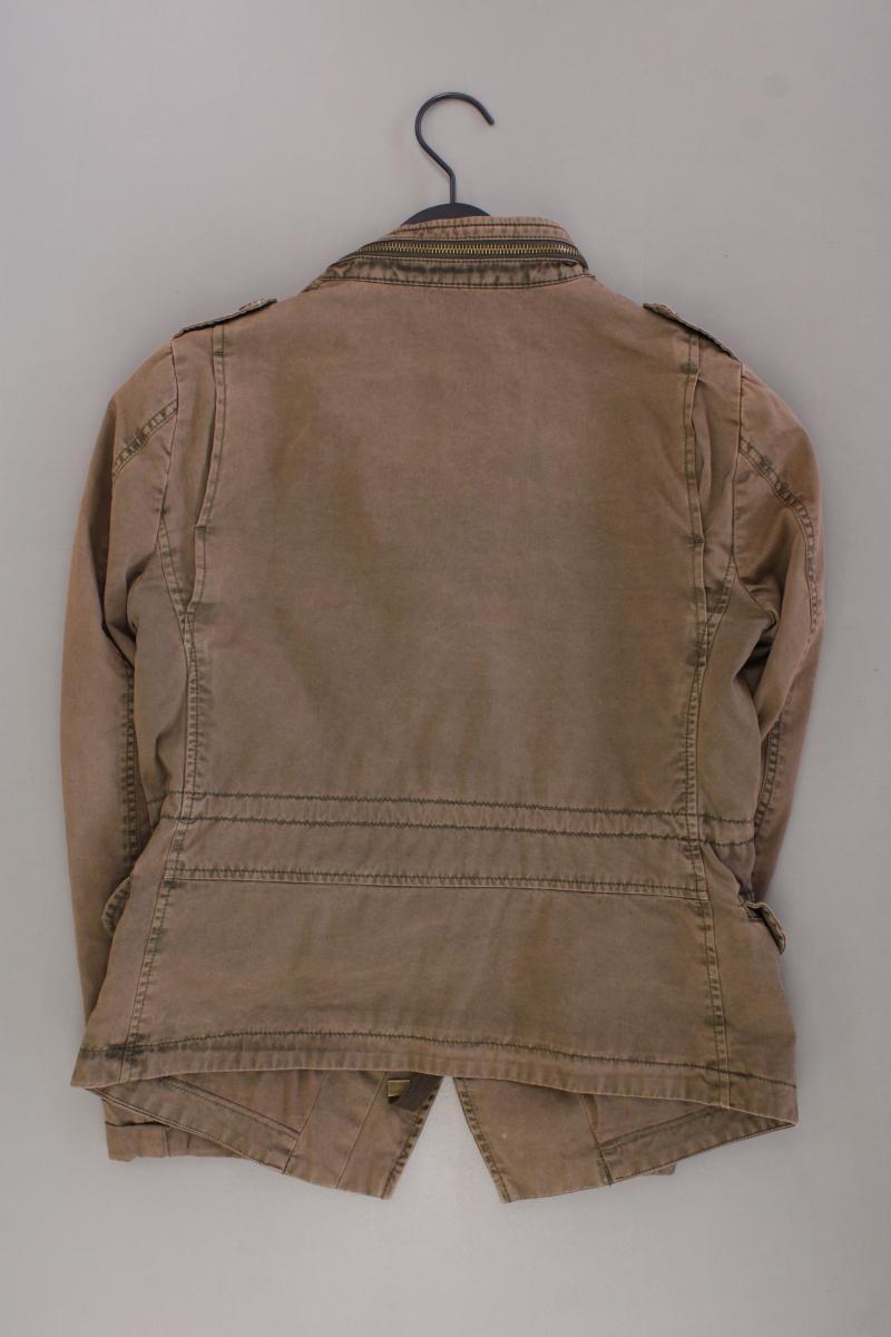 Zara Übergangsjacke Gr. M mit Nieten braun aus Baumwolle