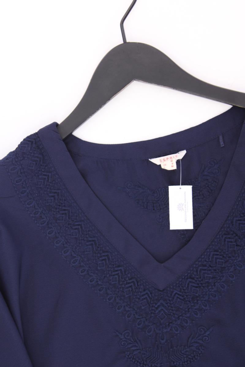 Esprit Kurzarmbluse Gr. S neuwertig blau aus Polyester