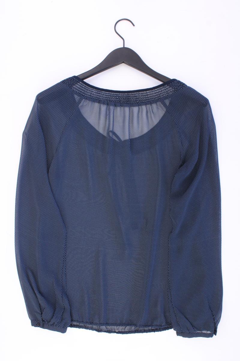 Esprit Langarmbluse Gr. 36 gepunktet blau