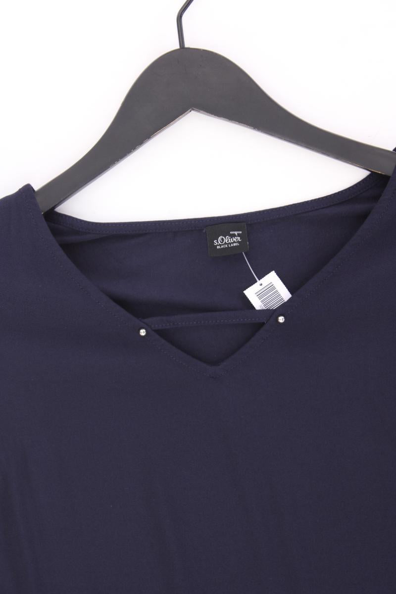 s.Oliver Black Label Kurzarmbluse Gr. 38 blau aus Viskose