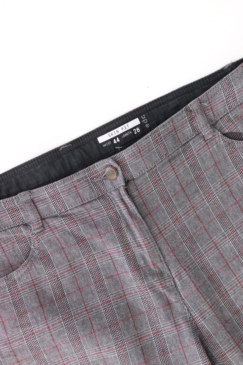 edc by Esprit Hose Gr. 44/L28 kariert grau aus Baumwolle