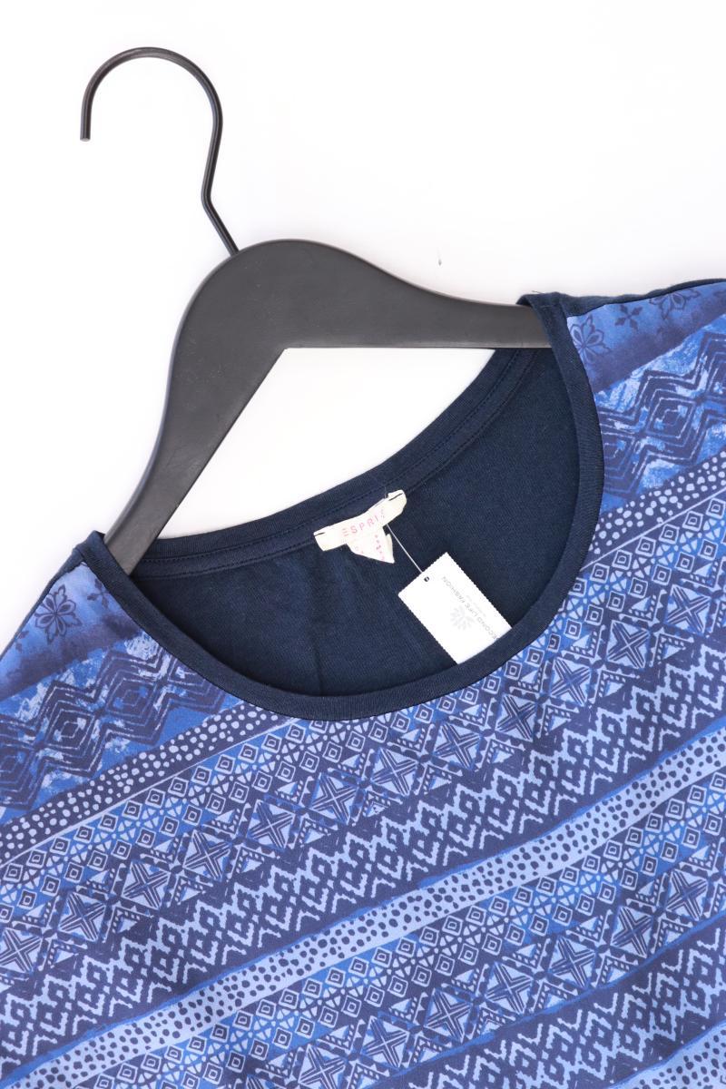 Esprit Kurzarmbluse Gr. S blau aus Baumwolle