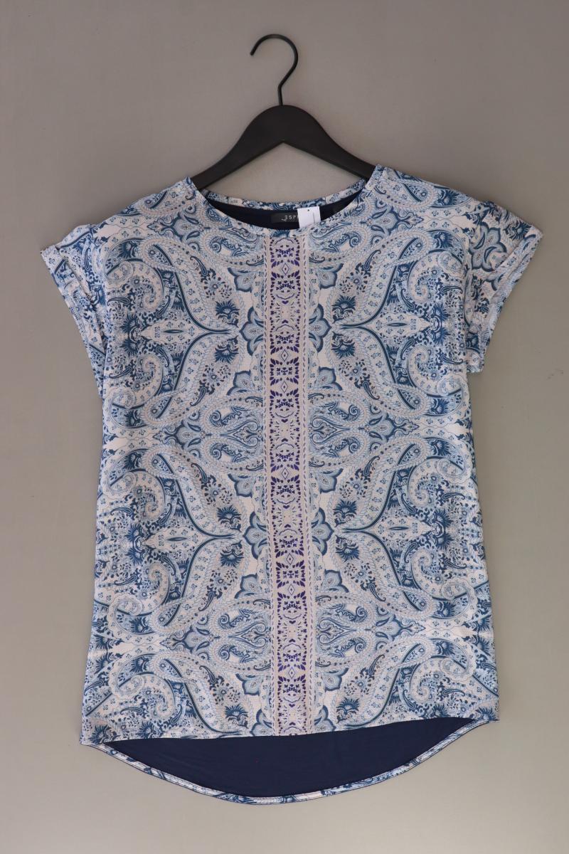 Esprit Kurzarmbluse Gr. M mit Paisleymuster blau aus Viskose