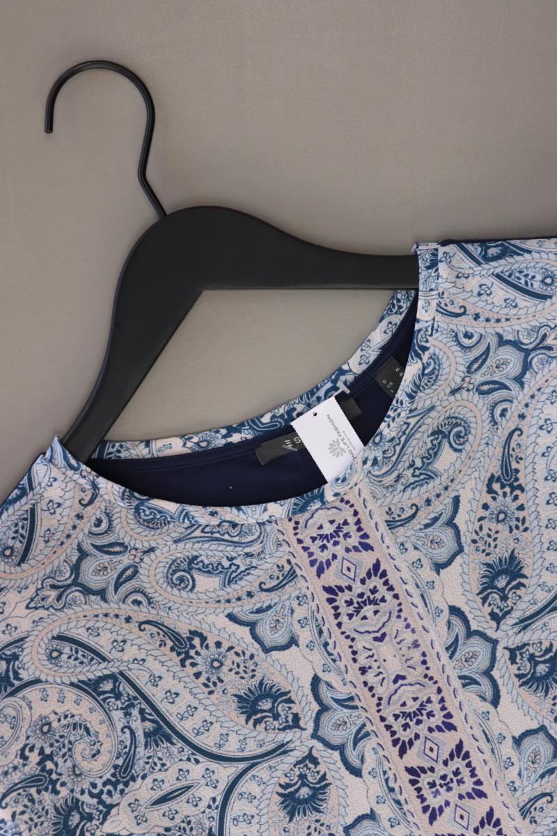 Esprit Kurzarmbluse Gr. M mit Paisleymuster blau aus Viskose