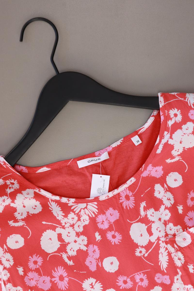 Opus Kurzarmbluse Gr. 38 mit Blumenmuster rot aus Viskose