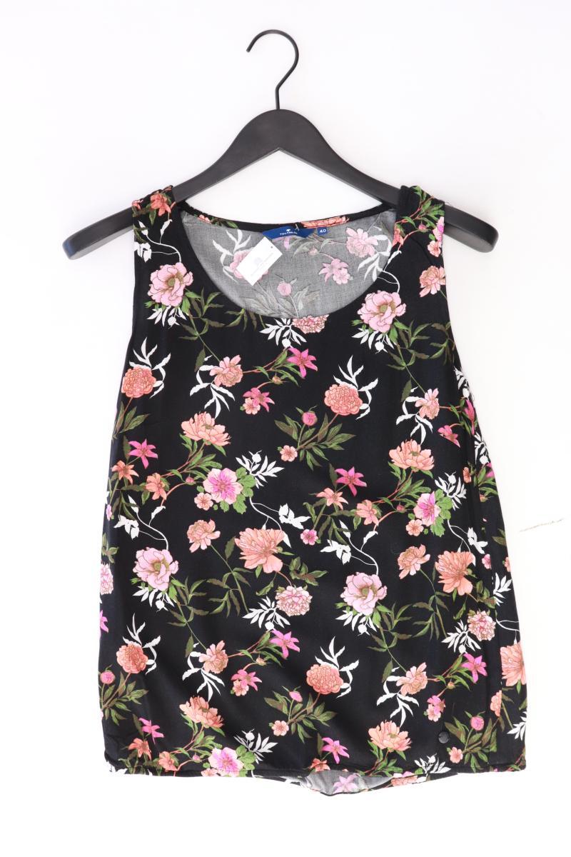 Tom Tailor Ärmellose Bluse Gr. 40 mit Blumenmuster schwarz aus Viskose
