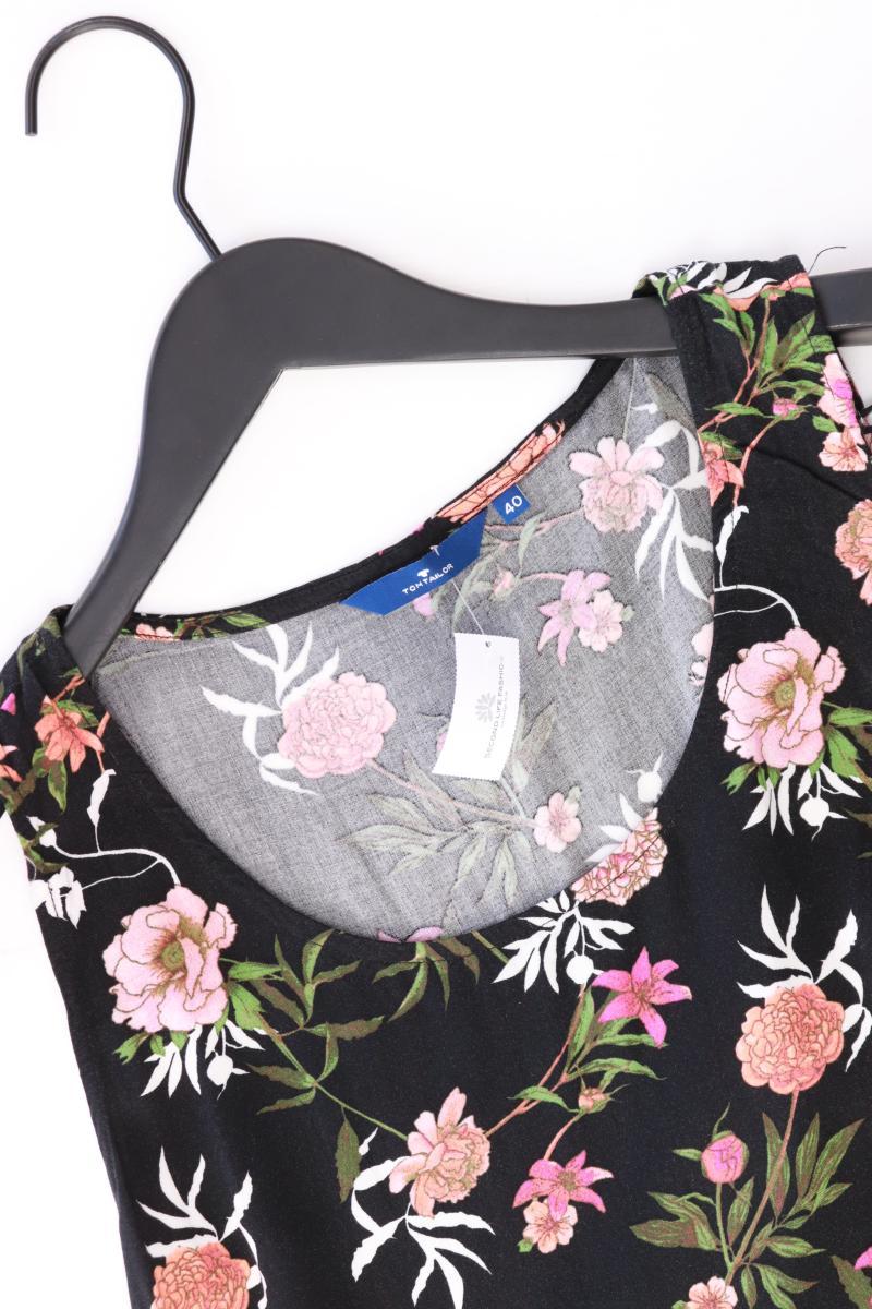 Tom Tailor Ärmellose Bluse Gr. 40 mit Blumenmuster schwarz aus Viskose